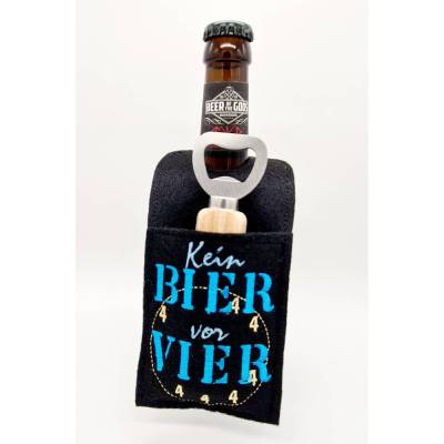 Stickdatei Flaschenöffner Tasche ITH – Bier stilvoll verschenken