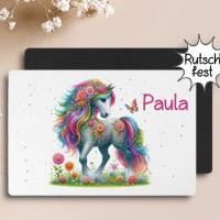 Tischset Pferd Kinder personalisiert mit Name Mädchen Platzset Platzdeckchen Geschenk Einschulung