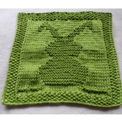 Stickanleitung Spültuch Hase in der Wiese – Osterhase schnell gestrickt