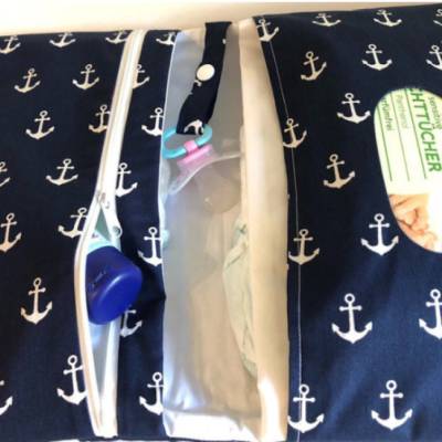 Wickeltasche Windeltasche - Anker blau