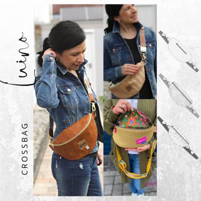 Ebook -PDF Schnittmuster Damen Crossbag Tasche  LUINO