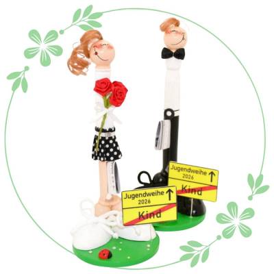 Geldgeschenk Jugendweihe – personalisierte Holzfigur handbemalt | kreatives Unikat