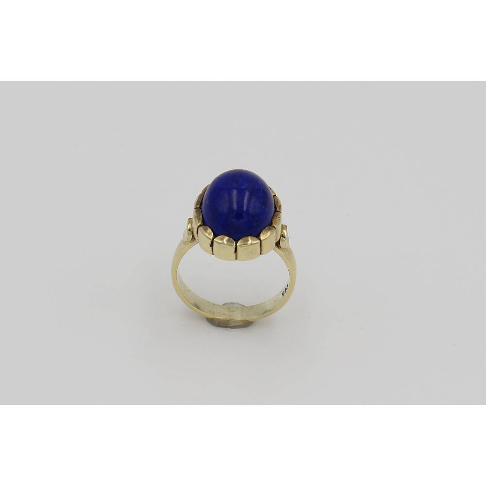 Lapislazuli Ring 585 Gold – Handgefertigtes Einzelstück, Ring mit echtem Lapislazuli in 14K Gelbgold Bild 2