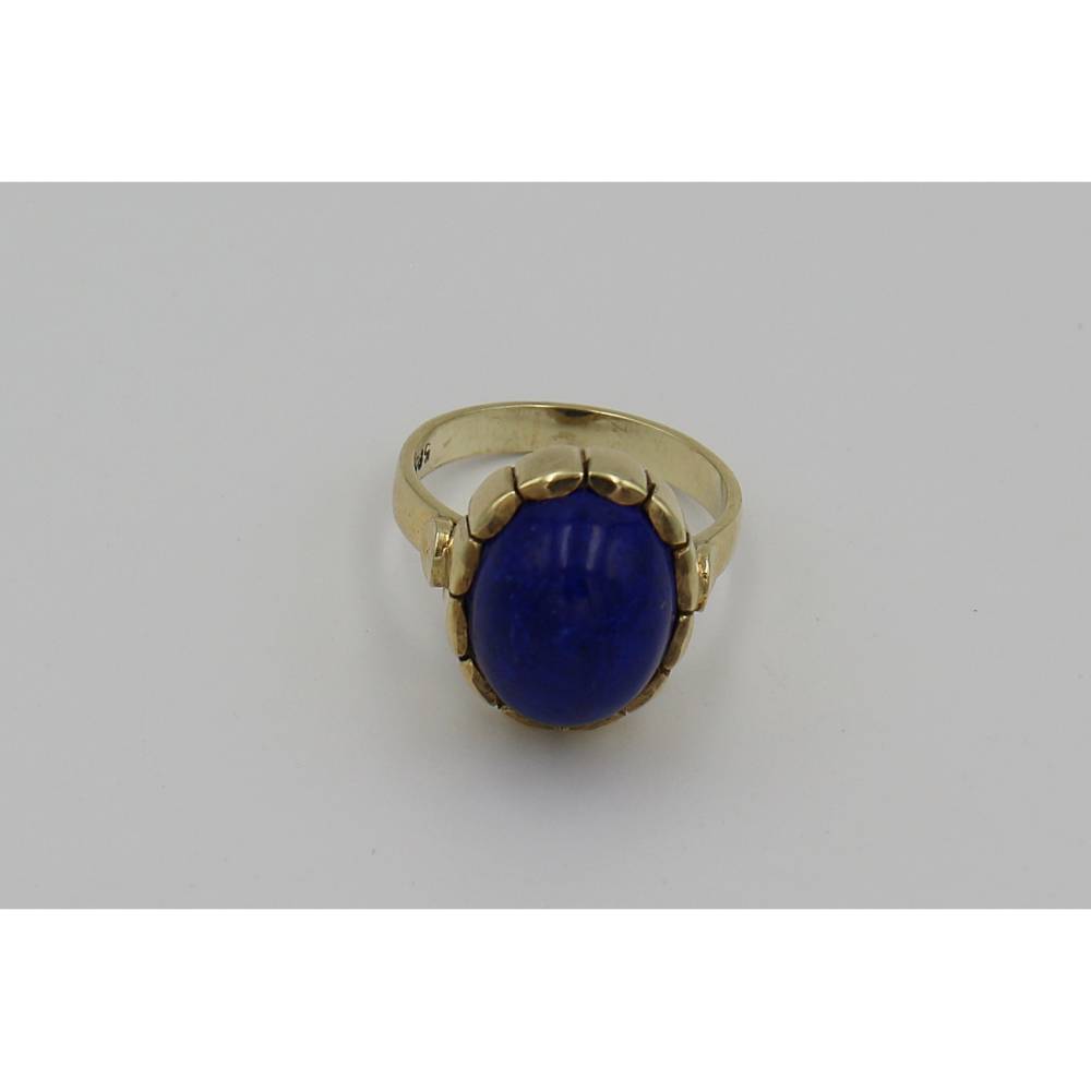 Lapislazuli Ring 585 Gold – Handgefertigtes Einzelstück, Ring mit echtem Lapislazuli in 14K Gelbgold Bild 4