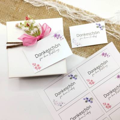 Druckvorlage Danke-Karten - Mini-Dankekarte - Kundenkarte - Shopkarte - Danke - Frühling - Dankeschön - bedanken