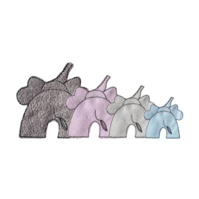 Stickdatei Elefant Applikation - vier Größen, aufnäher, sticken, elefant, Fransenapplikation