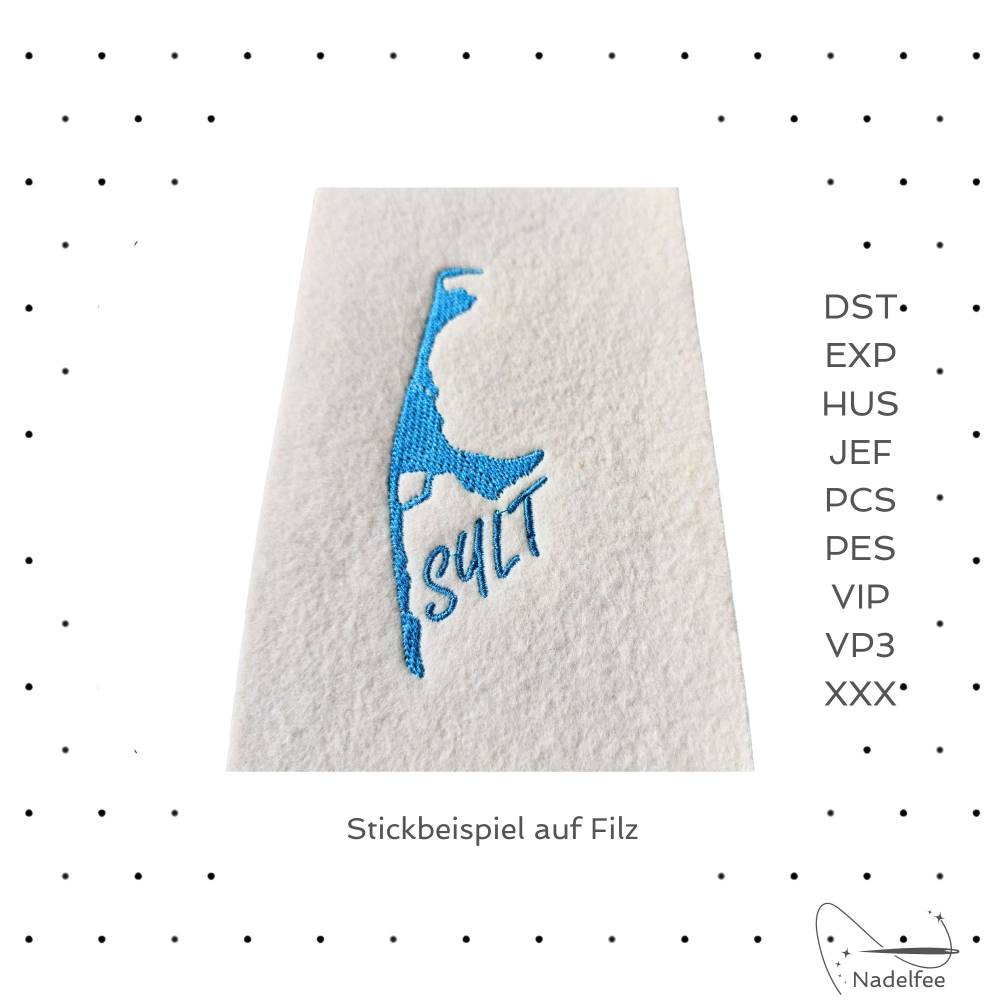 Stickdatei * Sylt * 100x35 mm Maschinenstickmuster digital Bild 2