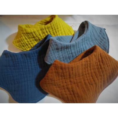 Halstuch Sabbertuch Spucktuch Dreieckstuch Wendehalstuch Musselin Wintermusselin dick saugstark blau grau gelb braun