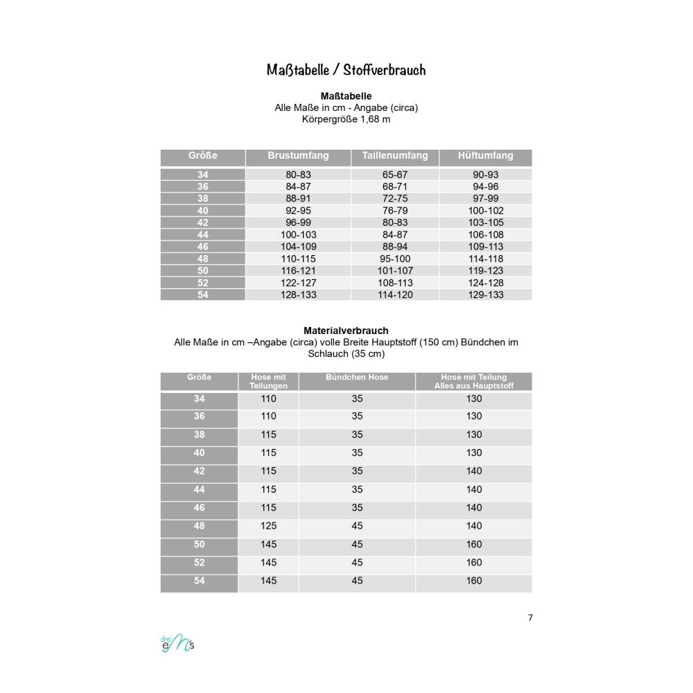 Ebook PDF Schnittmuster Damen Hose TRIEST Gr. 34-54 Bild 2