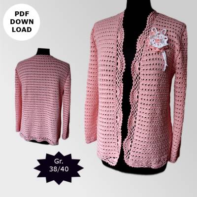 Häkelanleitung "Jacke Rosemarie" Gr. 38/40