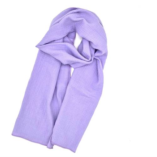 Musselin Schal flieder – Bio Baumwolle, weich & atmungsaktiv, handgenäht in Deutschland