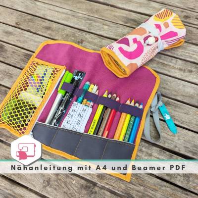 Rollmäppchen Nähanleitung für Anfänger // Geschenk für den Schulanfang