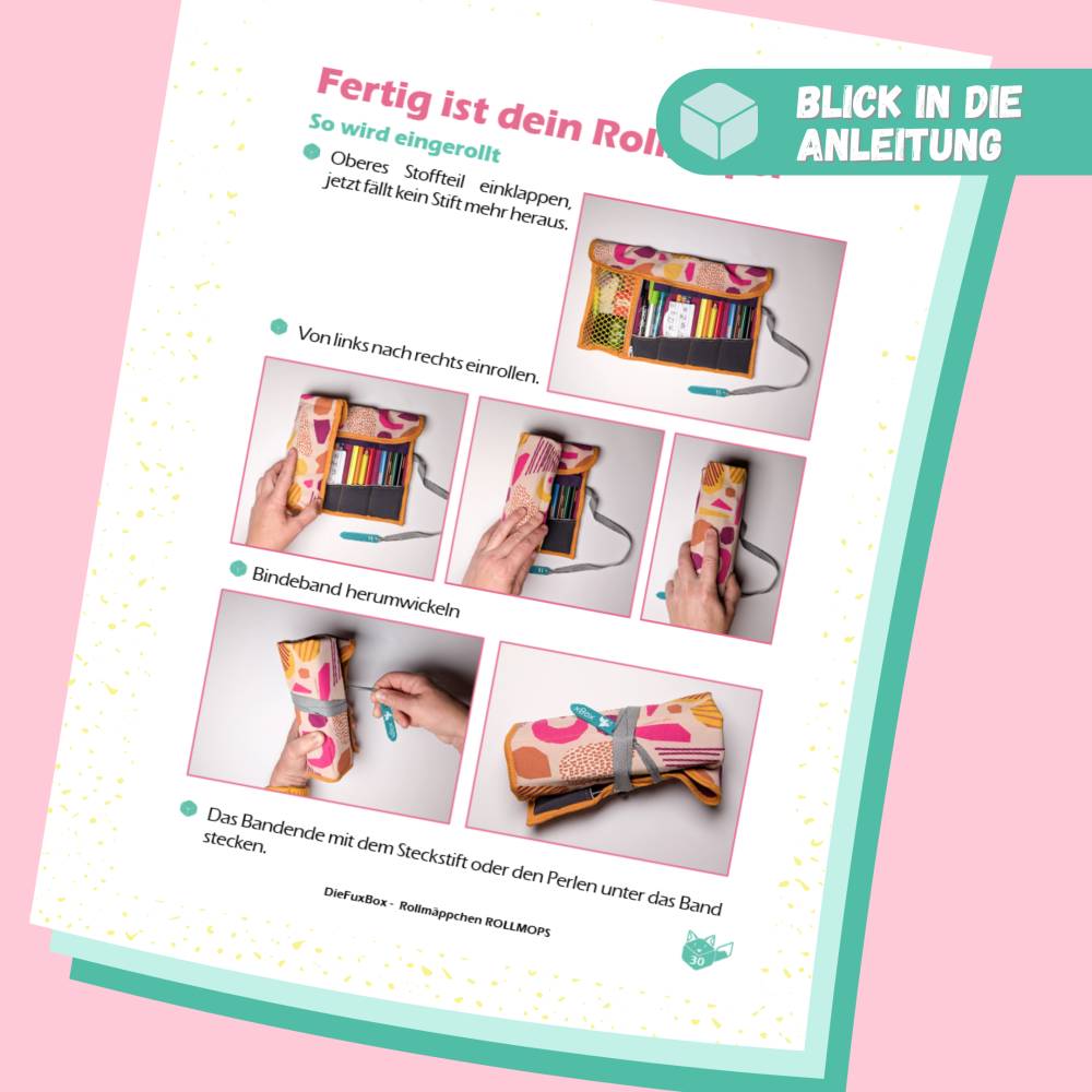 Rollmäppchen Nähanleitung für Anfänger // Geschenk für den Schulanfang Bild 8