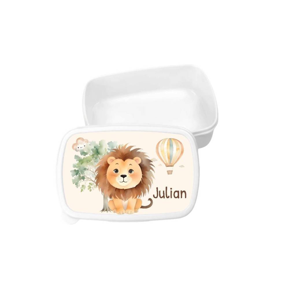 Brotdose Lunchbox mit Namen Löwe Kinder personalisiert Vesperbox mit Trennfach Geschenk Ein