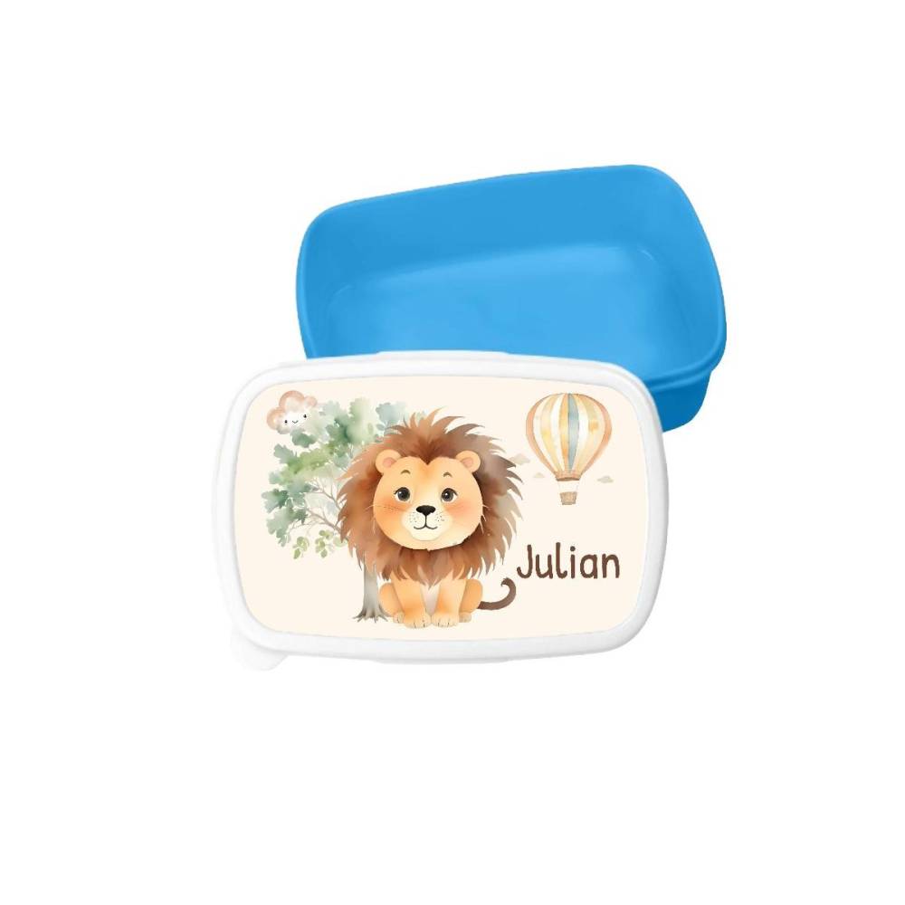 Brotdose Lunchbox mit Namen Löwe Kinder personalisiert Vesperbox mit Trennfach Geschenk Ein