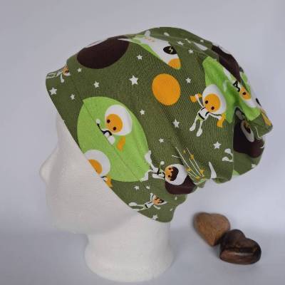 Coole einlagige Kinder-Mütze/Beanie KU 52-54 grün Space