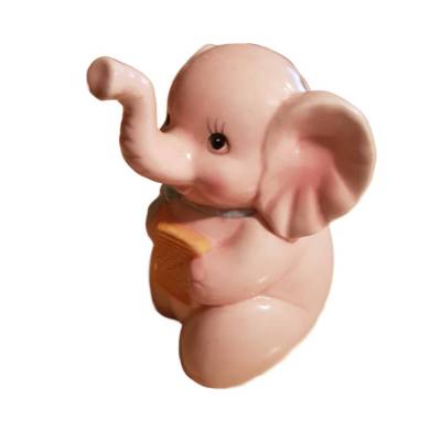 Vintage 80er Spardose Elefant – Keramik Sparbüchse Sparkasse rosa, 12x7cm, selten