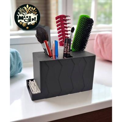 Maku Up! Kosmetik und Bad Organizer mit Deckel – Aufbewahrung für Pinsel, Kamm, Wattepads, Wattestäbchen uvm