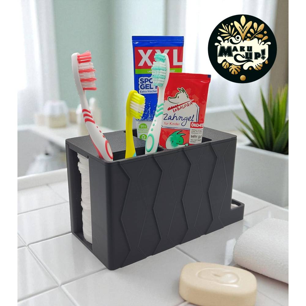 Maku Up! Kosmetik und Bad Organizer mit Deckel  Aufbewahrung fr Pinsel,  Kamm, Wattepads, Wattestbchen uvm