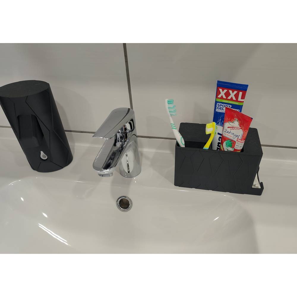 Maku Up! Kosmetik und Bad Organizer mit Deckel  Aufbewahrung fr Pinsel,  Kamm, Wattepads, Wattestbchen uvm