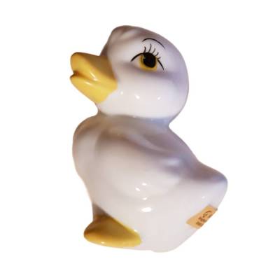 Vintage 80er Porzellan Ente – weiße Tierfigur als Oster- und Bauernhofdeko