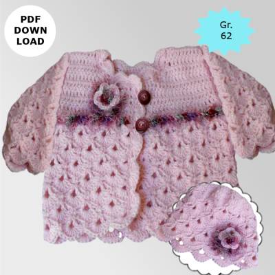 Häkelanleitung "Babygarnitur Rosalie"