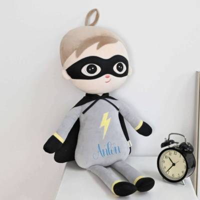 Plüschtier Superboy mit Name Junge Kuscheltier Stofftier Plüschtier Geschenk Baby Geburt Taufe 
