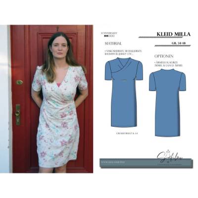 PDF-Schnittmuster Kleid Milla – Elegantes Wickeldesign mit Ärmeloptionen & femininer Silhouette (Gr. 34-48)
