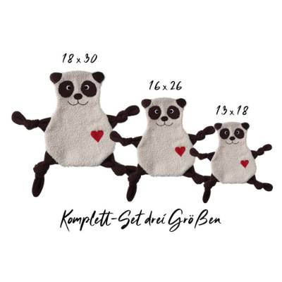 Stickdatei ITH Panda Kuscheltuch in drei Größen, Baby Schmusetuch, Kuscheltier, Schnuffeltuch