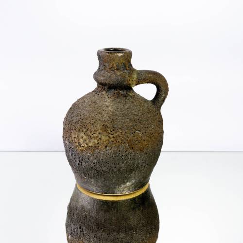 Vase Jopeko, Glasur Paris, ungewöhnliche Blumenvase mit Fat Lava, extrem raue Glasur, kleine Henkelvase, Vintage, Mid-Ce