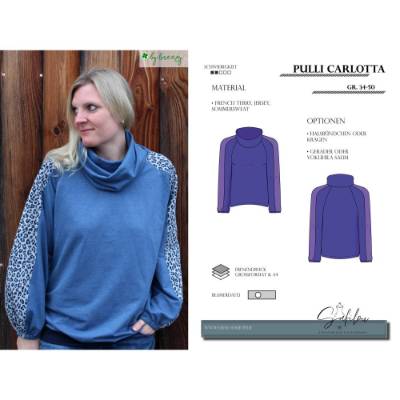 Pulli Carlotta – PDF Schnittmuster für einen stylischen & bequemen Pullover mit Kragen oder Halsbündchen