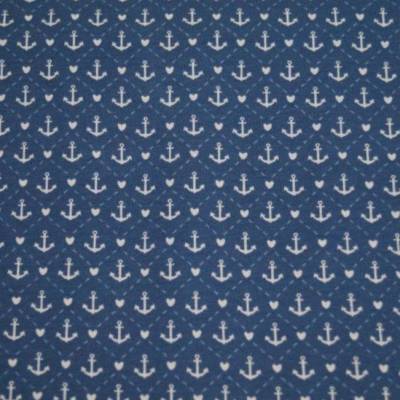 Jersey Anker und Herzen, Meterware 95% Baumwolle, 5% Elasthan