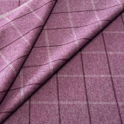 weicher Flanell mit Schurwolle und Karomuster in Lila und Rosa