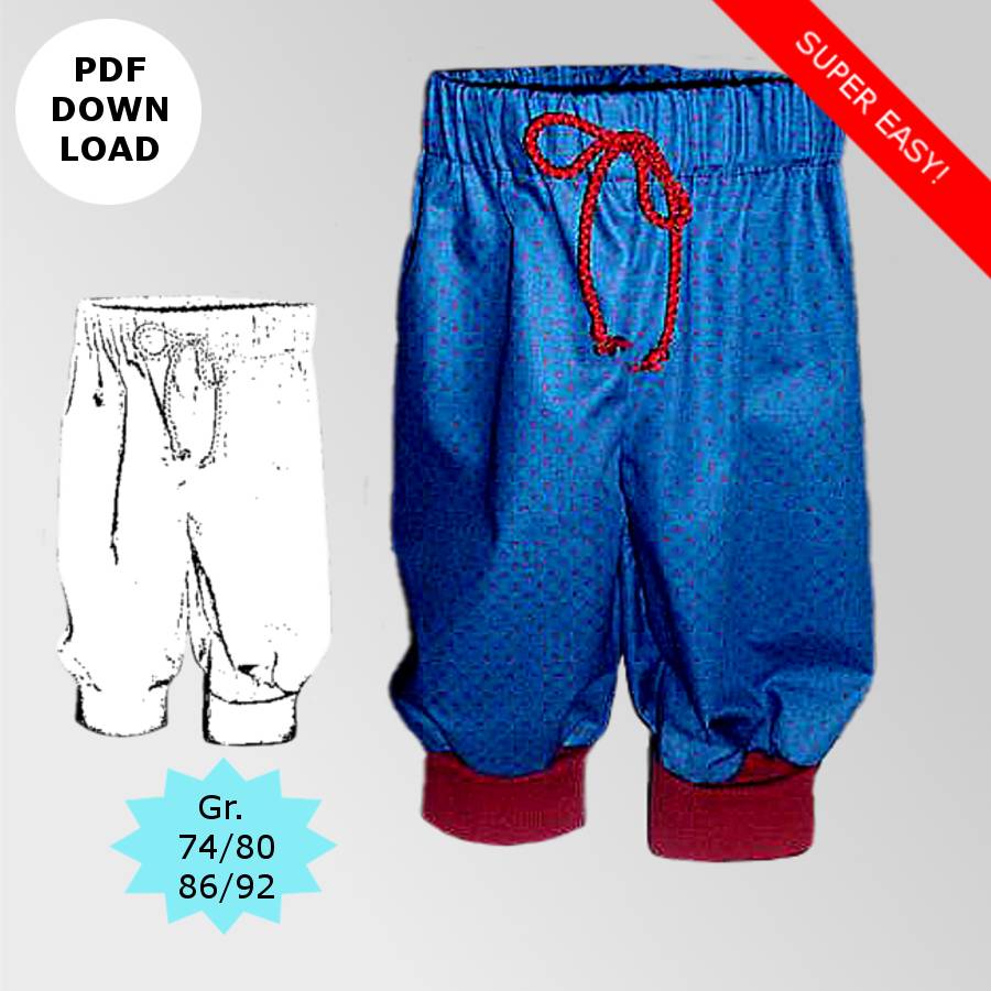 Nähanleitung "Babypumphose Lilian" Gr. 74/80 und 86/92 Bild 1