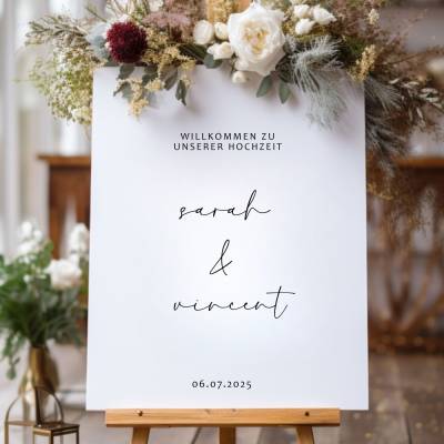 Sticker für Willkommensschild Empfangstafel personalisiert,Wedding Verlobung Willkommensschild Hochzeit, Hochzeitsdeko,H