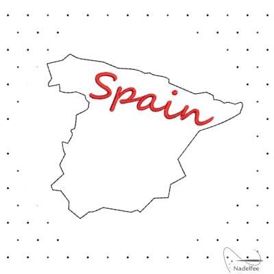 Stickdatei * Spain Spanien * 90x76 mm Maschinenstickmuster digital