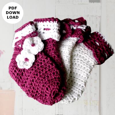 Häkelanleitung "Babysöckchen Fiori"