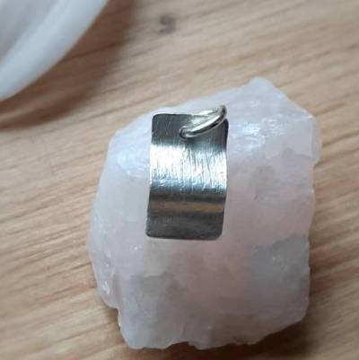 rechteckiger Anhänger "Welle" aus reinstem recyceltem Feinsilber