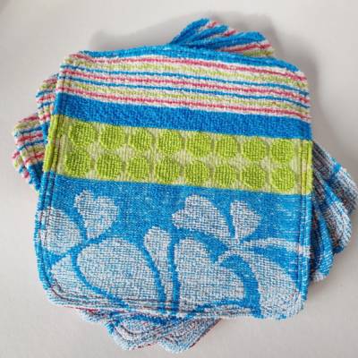 Spültuch FROTTEE-CORD blau-grün/rot Uni – Upcycling & waschbar | he-ART by helen hesse