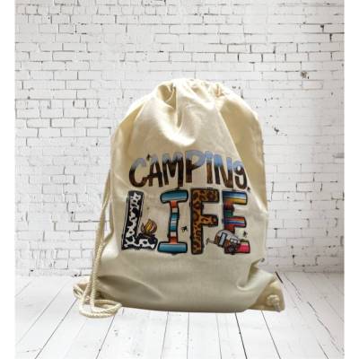 Rucksack Turnbeutel Stoffbeutel Camping Life ‍