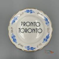 Vintage Wandteller "Pronto Toronto" – Upcycling Deko mit Spruch