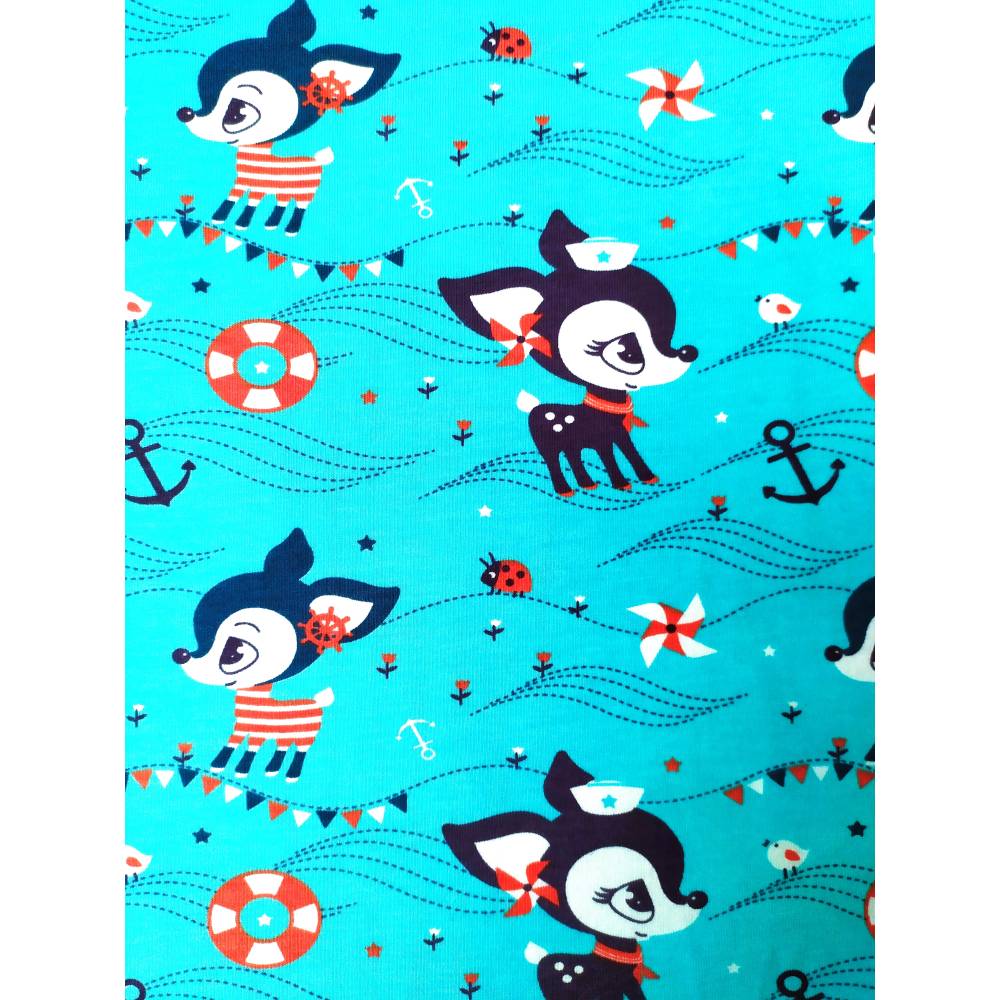 Hafenkitz-Jersey türkis 1m Rest Bild 1