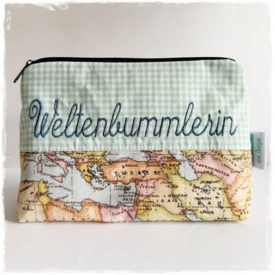 Kosmetiktasche * Weltenbummlerin * Schminktasche * Mäppchen