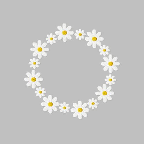 Stickdatei Blumenkreis in vier Größen, Gänseblümchen, Kranz, Blüte, Stickmuster