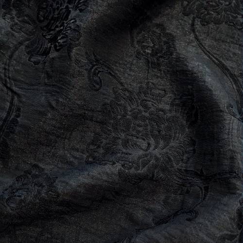 Viskose Jacquard in Schwarz - 1,7 m Rest italienischer Fil Coupé Viskosestoff für elegante Kleider, Blusen