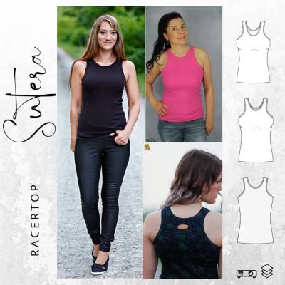Ebook PDF Schnittmuster Damen Top Racer Top SUTERA Gr. 32-48