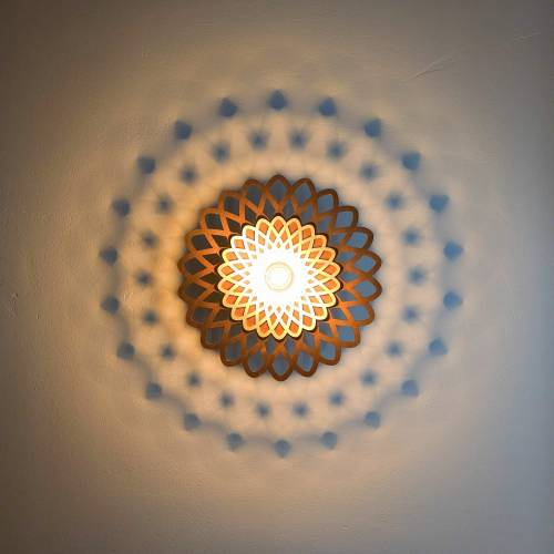 Lampe Holz innen, Wandlampe modern, gemütliche Beleuchtung, Designerlampe, Wandleuchte Wohnzimmer
