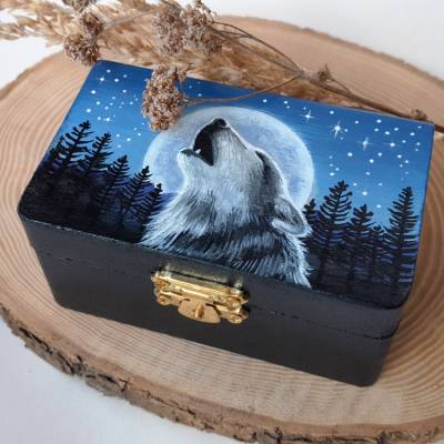Schatzkästchen Wolf, Schatzkiste für alle, die Wölfe lieben