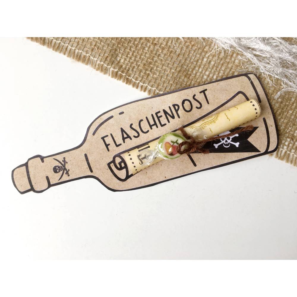 Druckvorlage Kindergeburtstag Einladung I Flaschenpost I Piraten I Geburtstagseinladung I Bastelvorlage Einladungskarte Bild 9
