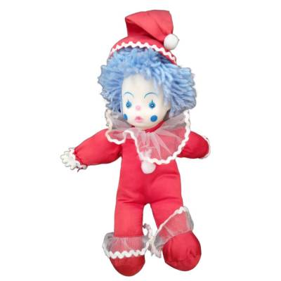 Vintage 80er Jahre Baby-Clown Stoffpuppe mit Gummikopf – Sammlerstück Deko Geschenk